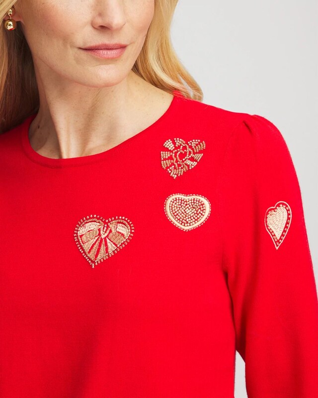 V-Day Embroidered Heart Pullover - image 4